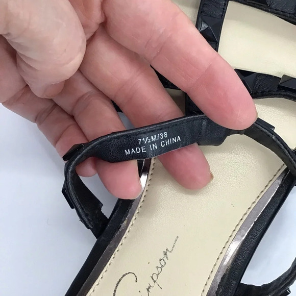 Jessica Simpson CAIRA Flat Studded Slip-In Slide Sandal Black Modern Size 7.5 - Picture 9 of 9